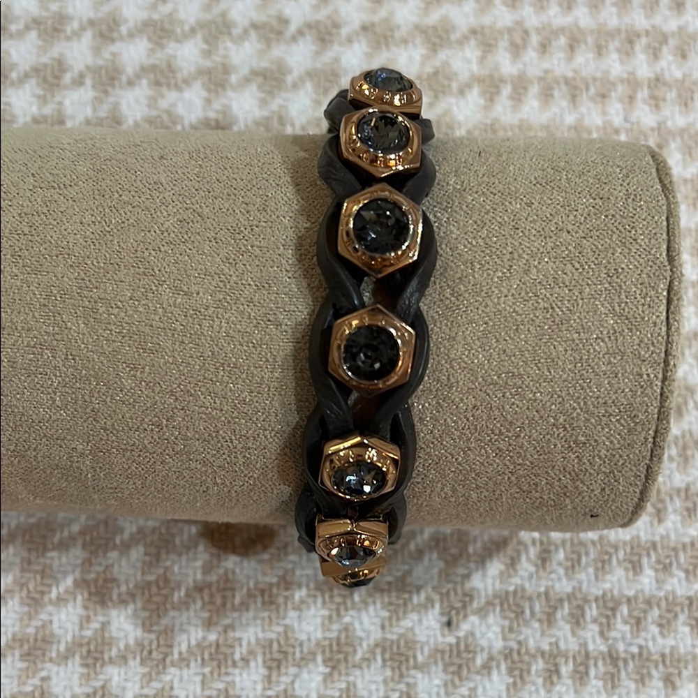 Henri Bendel vintage rose gold and black crystal wrap bracelet!
